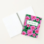 Fuchsia Pink Camellias & Jade Green Leaves Journal Notitieboek (Binnen)