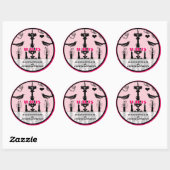 Fuchsia Pink Chandelier Bird Wedding Ronde Sticker (Vel)