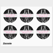 Fuchsia Pink Chandeliers Wedding Stickers (Vel)