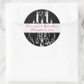 Fuchsia Pink Chandeliers Wedding Stickers (Tas)