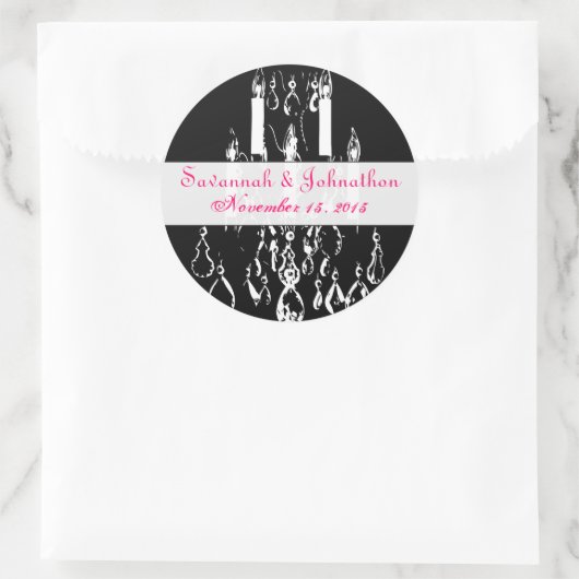 Fuchsia Pink Chandeliers Wedding Stickers (Tas)