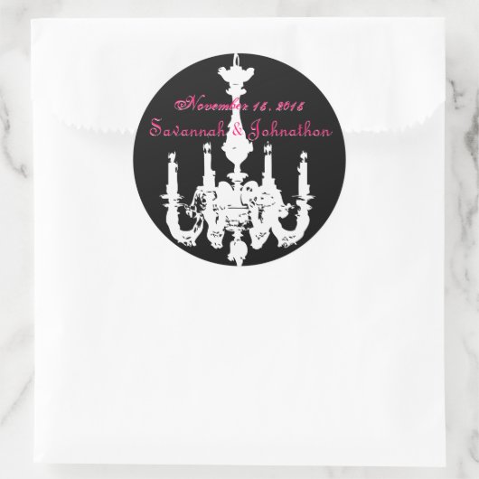 Fuchsia Pink  Chandeliers Wedding Stickers (Tas)
