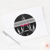 Fuchsia Pink  Chandeliers Wedding Stickers (Envelop)