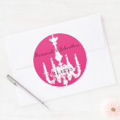 Fuchsia Pink  Chandeliers Wedding Stickers (Envelop)