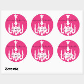 Fuchsia Pink  Chandeliers Wedding Stickers (Vel)