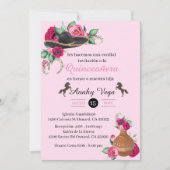 Fuchsia Pink Charra Uitnodiging Rustic Charro West (Voorkant)