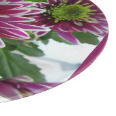 Fuchsia Pink Chrysanthema Collage Cutting Board Snijplank (Hoek)