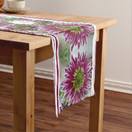 Fuchsia Pink Chrysanthemums Collage Table Runner Lange Tafelloper