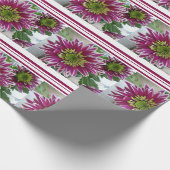 Fuchsia Pink Chrysanthemums Collage Wrapping Paper Cadeaupapier (Hoek)