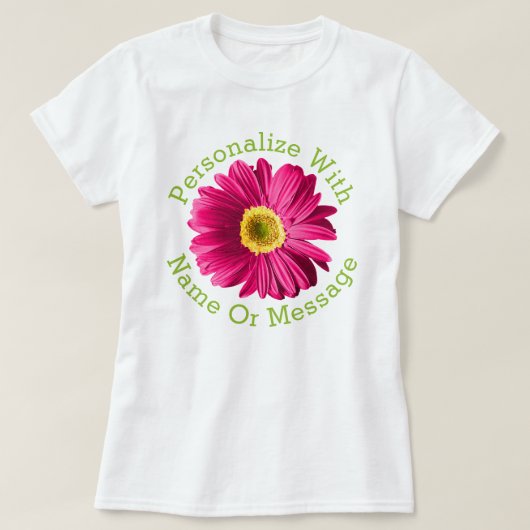 Fuchsia Pink Daisy Flower T-shirt (Design voorkant)