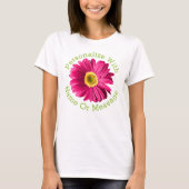Fuchsia Pink Daisy Flower T-shirt (Voorkant)