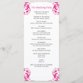 Fuchsia Pink Damask Wedding Programma Programmakaart (Achterkant)