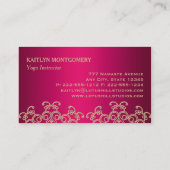 Fuchsia Pink en Gold  Sunburst Mandala Visitekaartje (Achterkant)