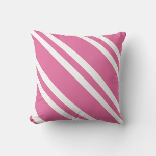 Fuchsia Pink en White Striped Buitenkussen