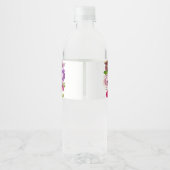 Fuchsia Pink Floral Chic Personalized Wedding Waterfles Etiket (Achterkant)