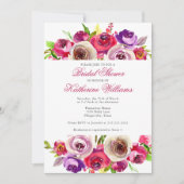 Fuchsia Pink Floral Garden Aftermiddags Vrijgezell Kaart (Voorkant)