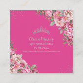 Fuchsia Pink Floral Quinceanera Sweet 16 RSVP QR Informatiekaartje (Achterkant)