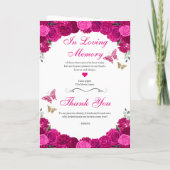 Fuchsia Pink Floral Quinceanera Tiara Butterflies Programma (Achterkant)