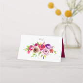 Fuchsia Pink Floral Romantic Garden Weddenschap Ta Plaatskaartje (Achterkant)