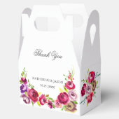 Fuchsia Pink Floral Romantic Roos Garden Weddensch Bedankdoosjes (Geopend)