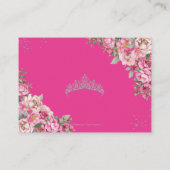 Fuchsia Pink Floral Sweet 16 Quinceañera Reception Informatiekaartje (Achterkant)