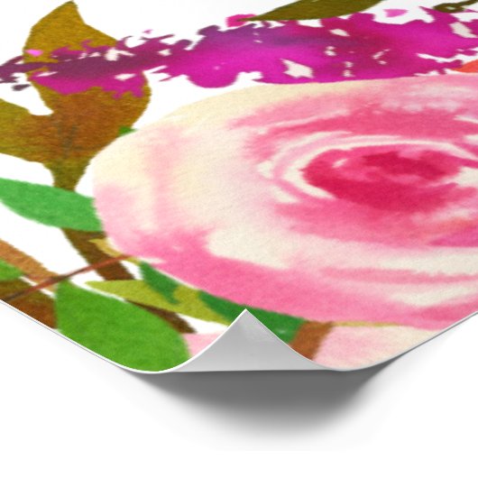 Fuchsia Pink Floral Wedding Welcome Poster (Hoek)