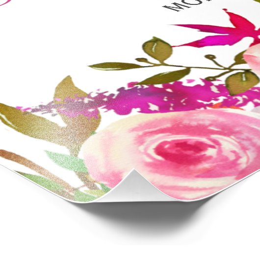 Fuchsia Pink Floral Wedding Welcome Poster (Hoek)