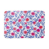 Fuchsia Pink Flower Blossoms Watercolor Botanical Badmat (Voorkant)