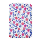 Fuchsia Pink Flower Blossoms Watercolor Botanical Badmat (Voorkant Verticaal)