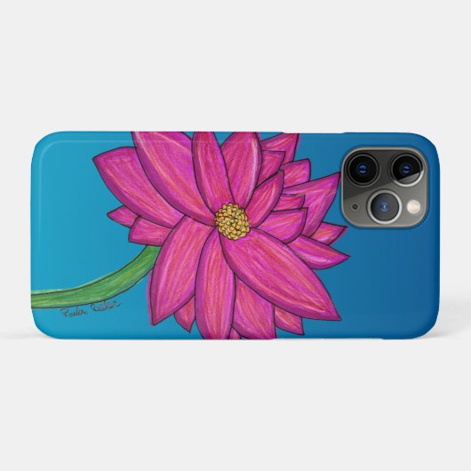 Fuchsia Pink Flower Case-Mate iPhone Case (Achterkant (horizontaal))