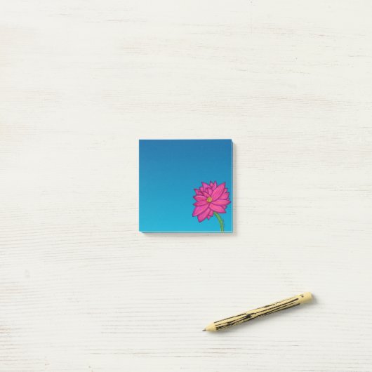 Fuchsia Pink Flower Square Notes (Op bureau)