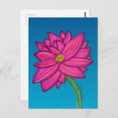 Fuchsia Pink Flower with blue background Briefkaart (Voorkant / Achterkant)