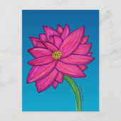 Fuchsia Pink Flower with blue background Briefkaart (Voorkant)