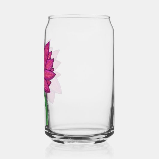 Fuchsia Pink Flower with blue background Tote Blikvorm Glas (Links)