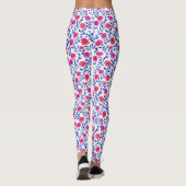 Fuchsia Pink Flowers Watercolor Floral Stylish Leggings (Achterkant)