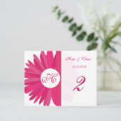 Fuchsia Pink Gerber Daisy Table Number Kaarten (Staand voorkant)