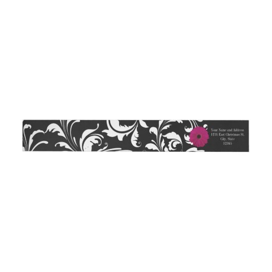 Fuchsia Pink Gerbera Daisy Black/White Swirl Girly (Individueel)
