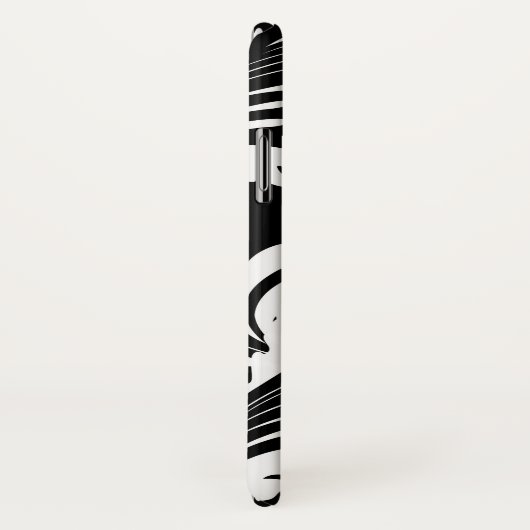 Fuchsia Pink Gerbera Daisy Black/White Swirl Girly Case-Mate iPhone Case (Achterkant / rechts)