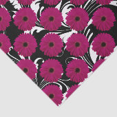Fuchsia Pink Gerbera Daisy Black/White Swirl Girly Tissuepapier (Detail)