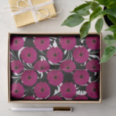 Fuchsia Pink Gerbera Daisy Black/White Swirl Girly Tissuepapier (Geschenk)