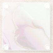 Fuchsia Pink Gold Infusie Glazen Onderzetter (Achterkant)