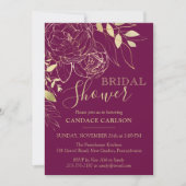 Fuchsia Pink & Gold Modern Floral Vrijgezellenfees Kaart (Voorkant)