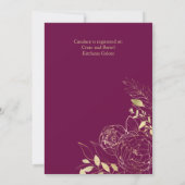 Fuchsia Pink & Gold Modern Floral Vrijgezellenfees Kaart (Achterkant)