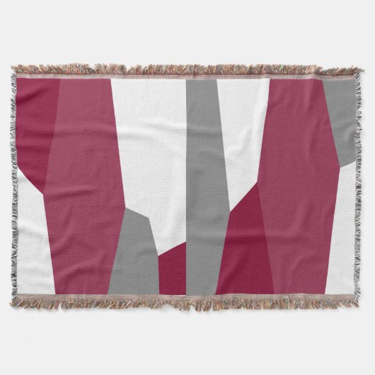 Fuchsia Pink Grey and White Deken (Voorkant)