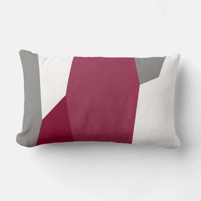 Fuchsia Pink Grey and White Kussen (Voorkant)