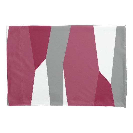 Fuchsia Pink Grey and White Kussensloop (Voorkant)