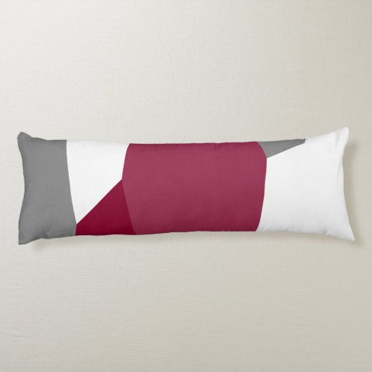 Fuchsia Pink Grey and White Lichaamskussen (Achterkant)