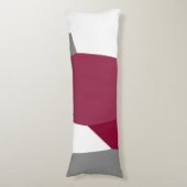 Fuchsia Pink Grey and White Lichaamskussen (Voorkant Verticaal)