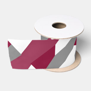 Fuchsia Pink Grey and White Satijnen Lint