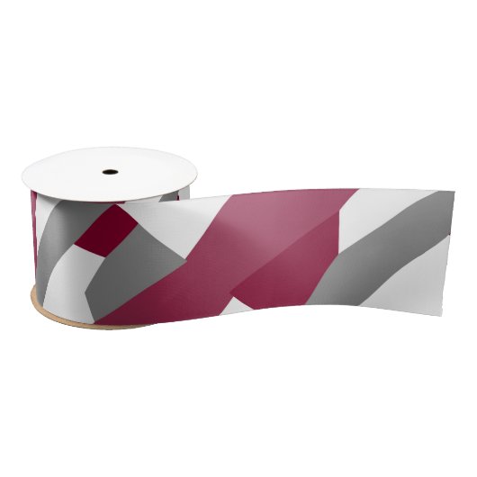 Fuchsia Pink Grey and White Satijnen Lint (Spoel)